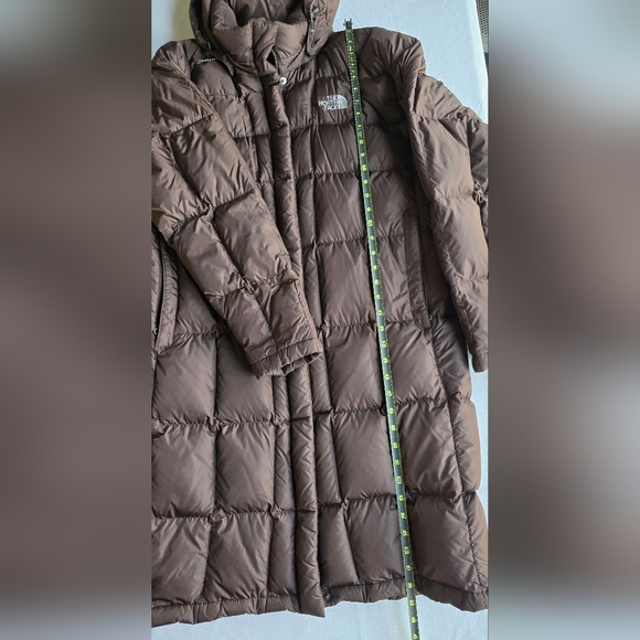 The North Face Chocolate Brown Quilted Jacket 600 Fill After Ski Party Wear Warm - Picture 4 of 13